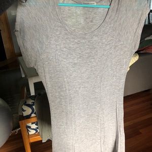 Flowy gray T-shirt dress